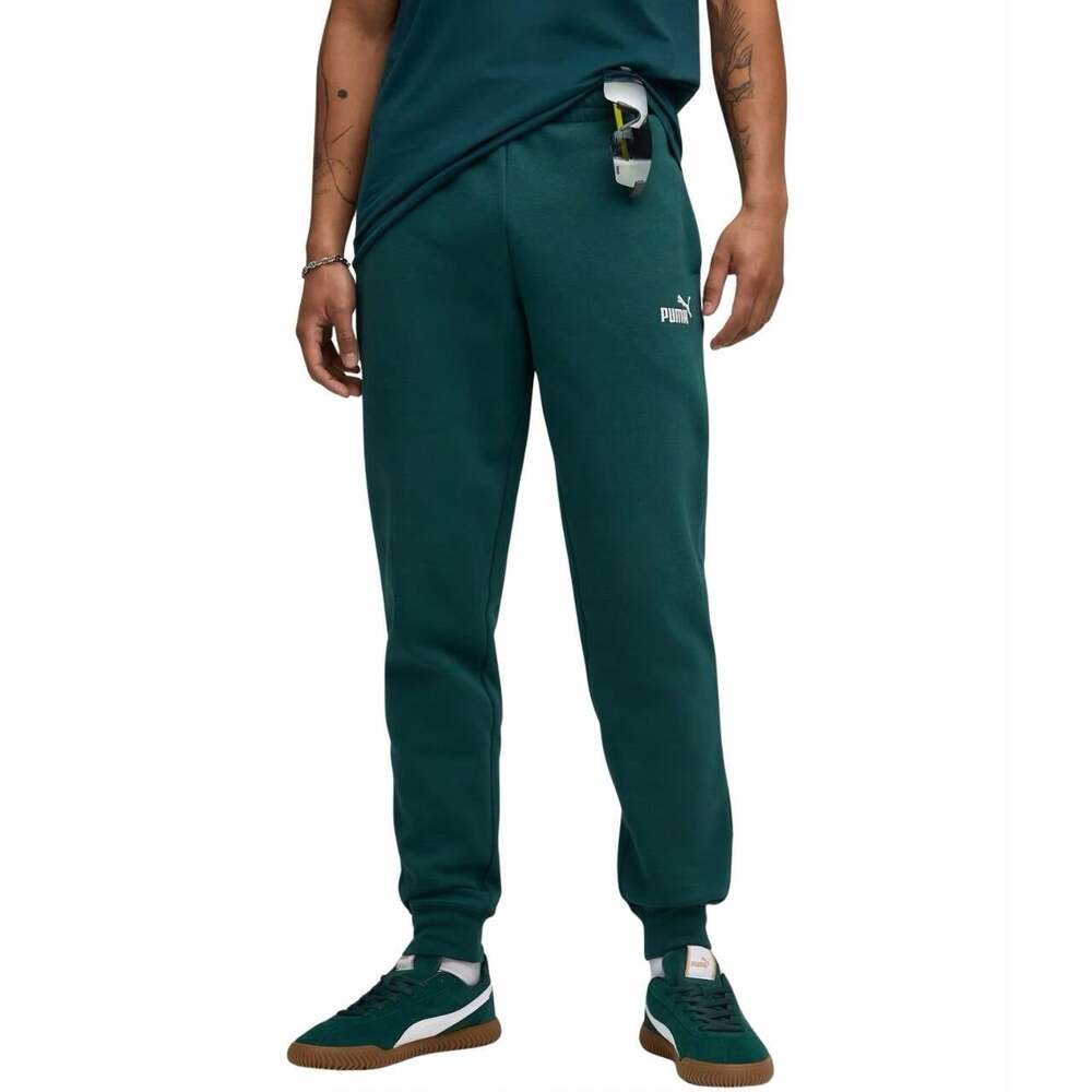 Puma Men's Size Small No. 1 Logo Green Terrain Fleece Joggers Sweatpants NWT